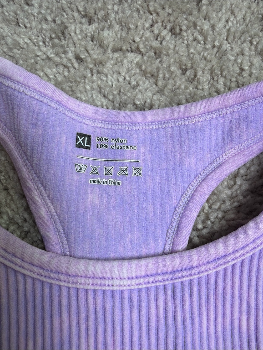 Ribbed Racerback Tank Top in Lavender - Picture 2 of 3